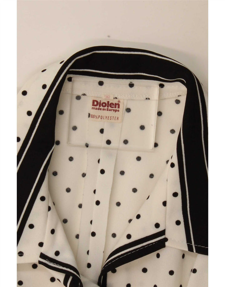Diolen Womens Maxi Dress UK 12 Medium White Polka Dot Polyester