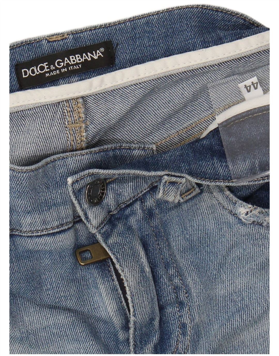 DOLCE & GABBANA Womens Distressed Slim Jeans IT 44 Medium W30 L32 Blue