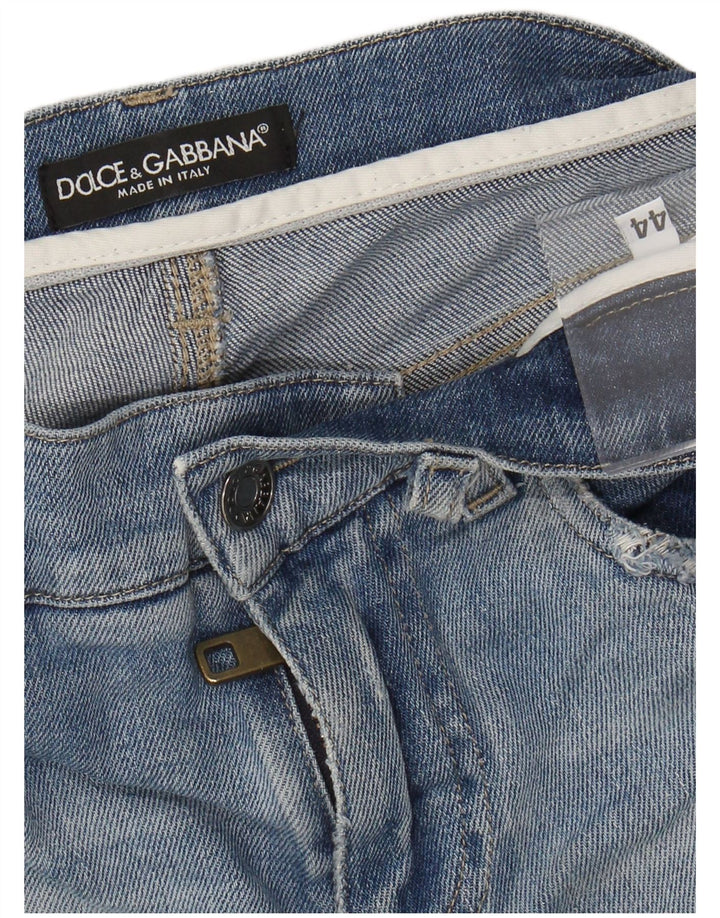 DOLCE & GABBANA Womens Distressed Slim Jeans IT 44 Medium W30 L32 Blue