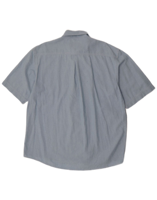 European Project Mens Short Sleeve Shirt XL Blue Cotton