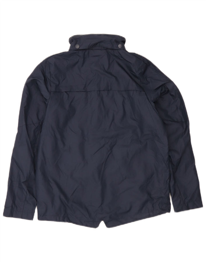 Nike Boys Graphic Rain Jacket 12-13 Years Large Navy Blue Polyester