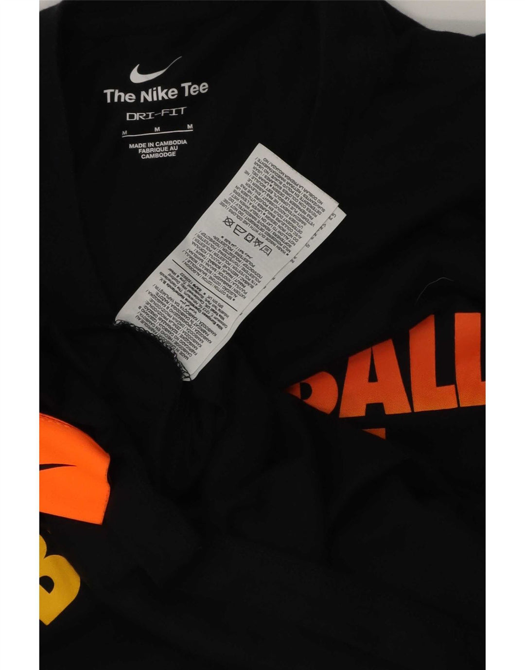 Nike Mens Graphic T-Shirt Top Medium Black Cotton