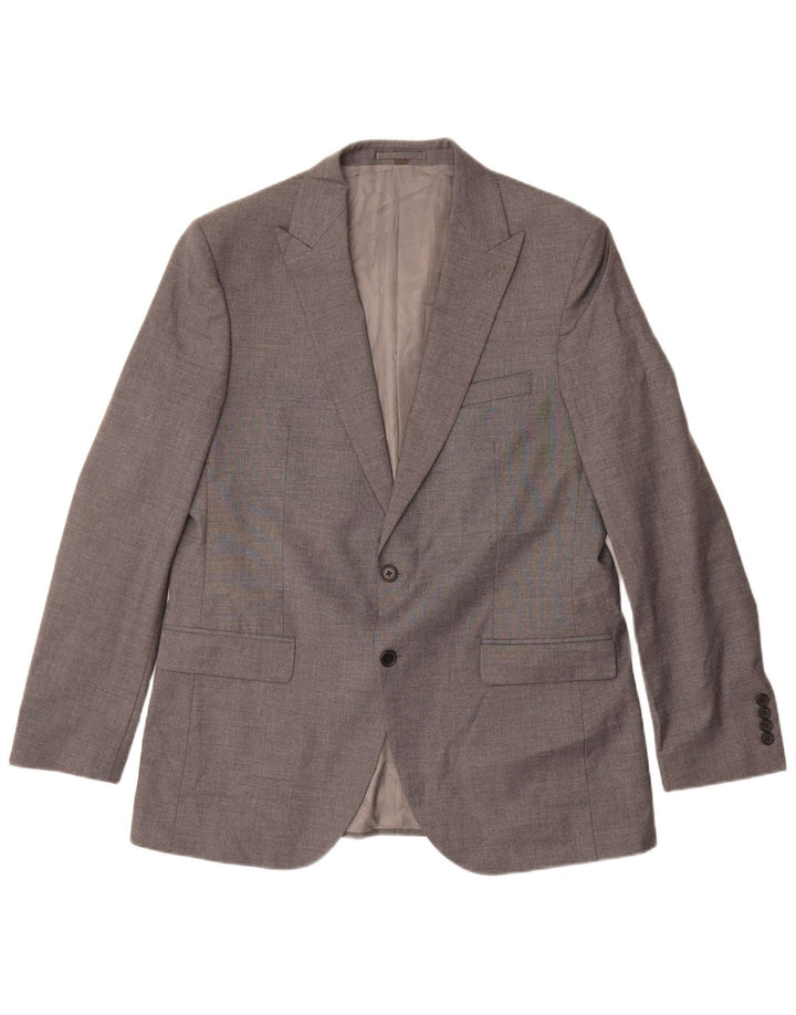 Marks & Spencer Mens 2 Button Blazer Jacket UK 44 XL Grey Polyester