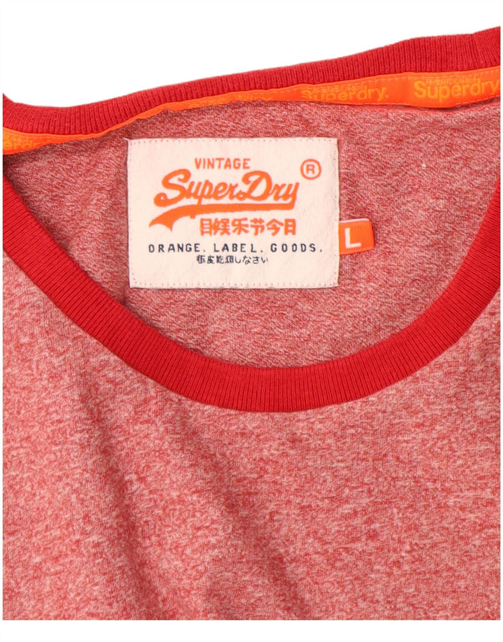 Superdry Mens Graphic T-Shirt Top Large Red Flecked