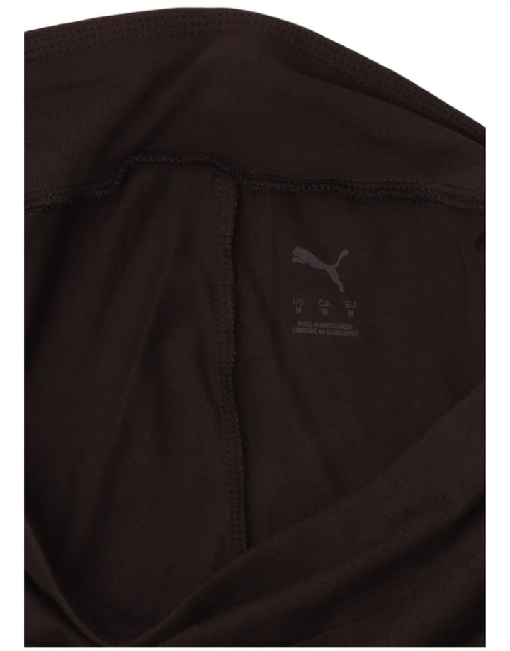 PUMA Womens Graphic Leggings UK 12 Medium  Black Cotton