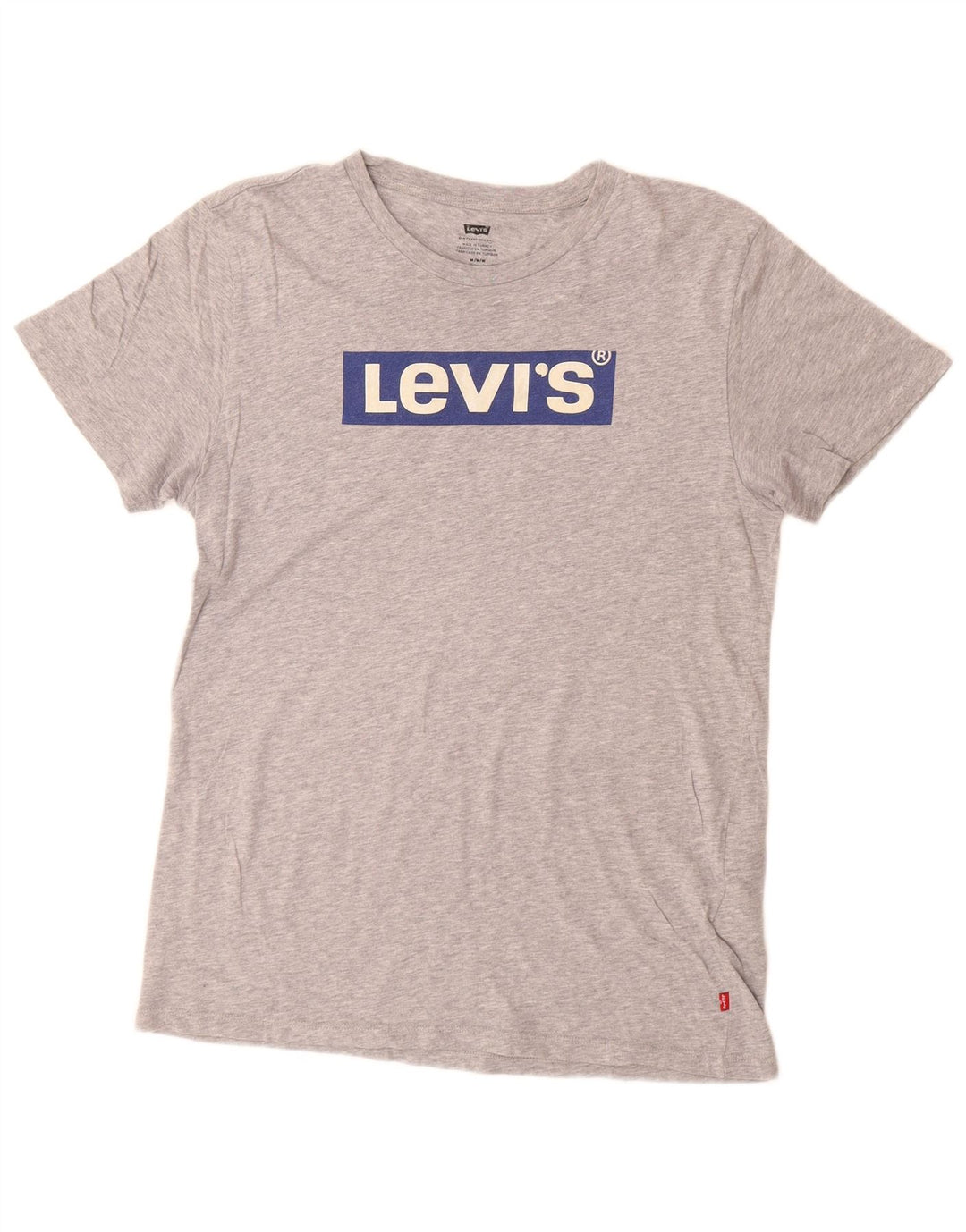 Levi's Mens Graphic T-Shirt Top Medium Grey Flecked Cotton