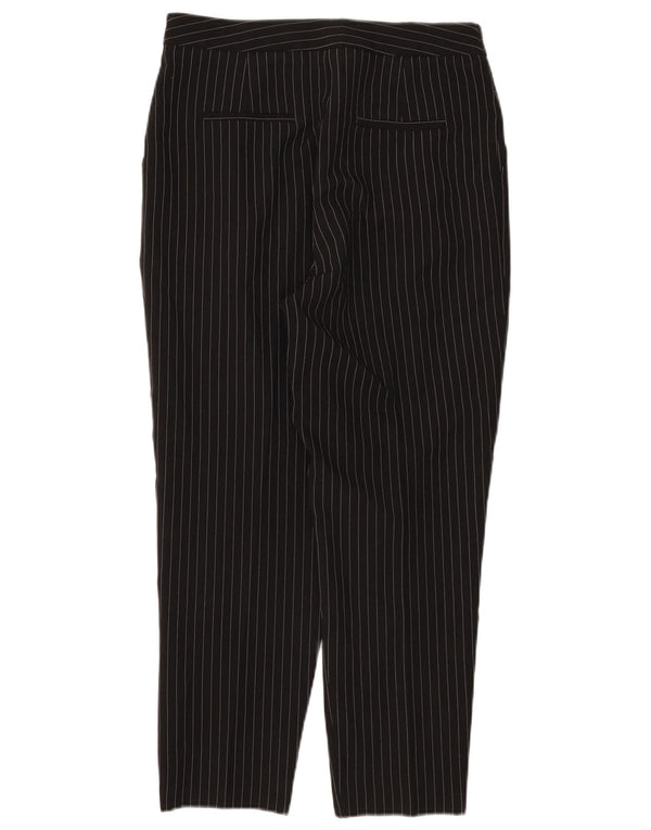 Topshop Womens Crop Chino Trousers UK 12 Medium W30 L25 Black Pinstripe