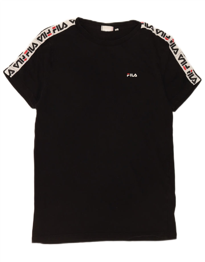 Fila Mens Graphic T-Shirt Top Small Black Cotton