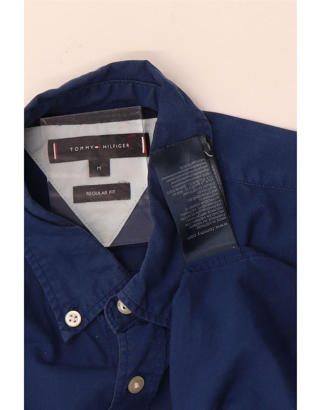 Tommy Hilfiger Mens Regular Fit Shirt Medium Blue Cotton