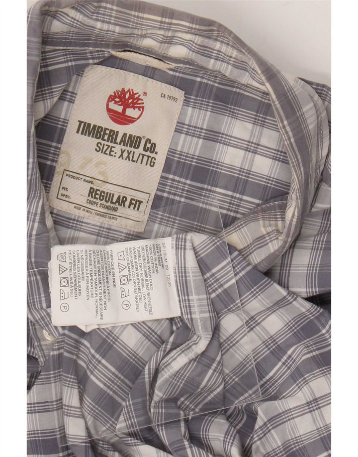 Timberland Mens Regular Fit Shirt 2XL Grey Check Cotton