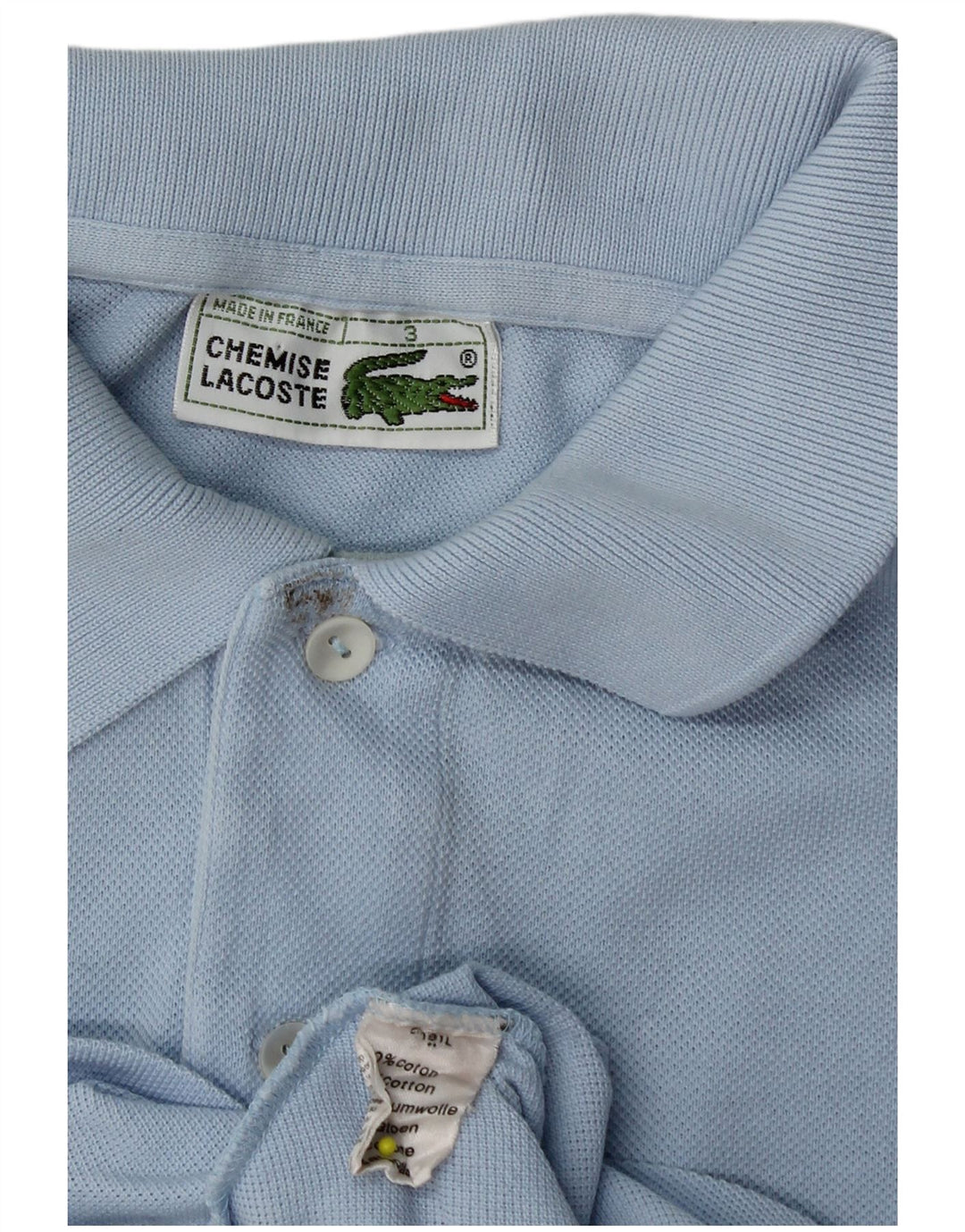 Lacoste Mens Polo Shirt Size 3 Small Blue Cotton