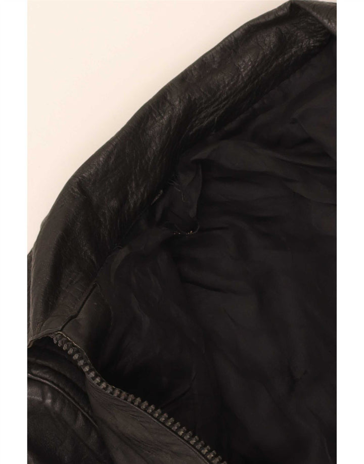 Vintage Womens Leather Jacket UK 8 Small Black