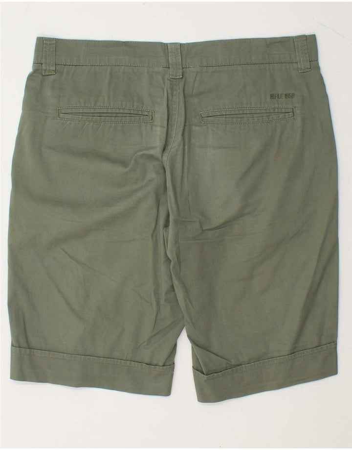 RIFLE Mens Chino Shorts W34 Large  Green