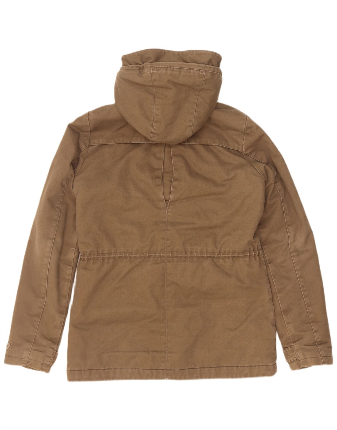 O'Neill Womens Hooded Parka Jacket UK 14 Medium Beige Cotton