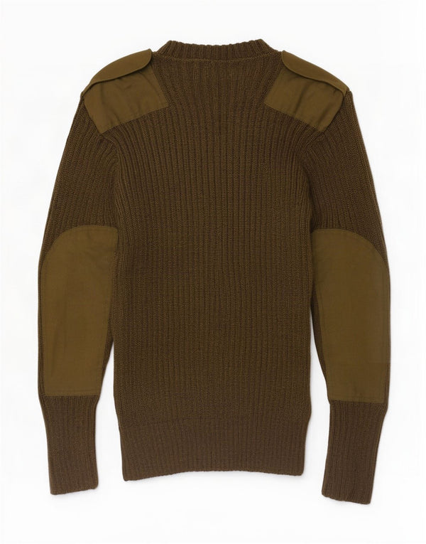 Vintage Mens Military Crew Neck Jumper Sweater XS Khaki Colourblock
