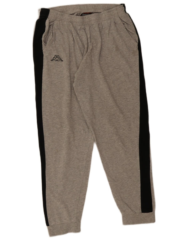 Kappa Mens Tracksuit Trousers Joggers 2XL Grey Colourblock Cotton