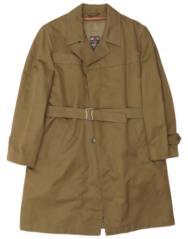 Vintage Mens Trench Coat UK 40 Large Khaki