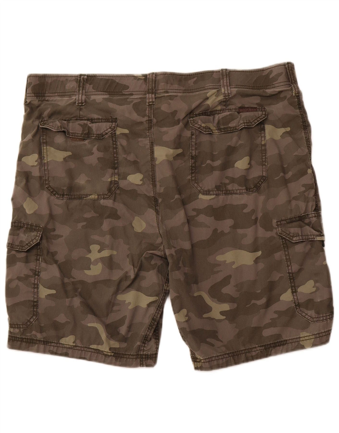 LEE Mens Extreme Motion Cargo Shorts W42 2XL Khaki Camouflage Cotton