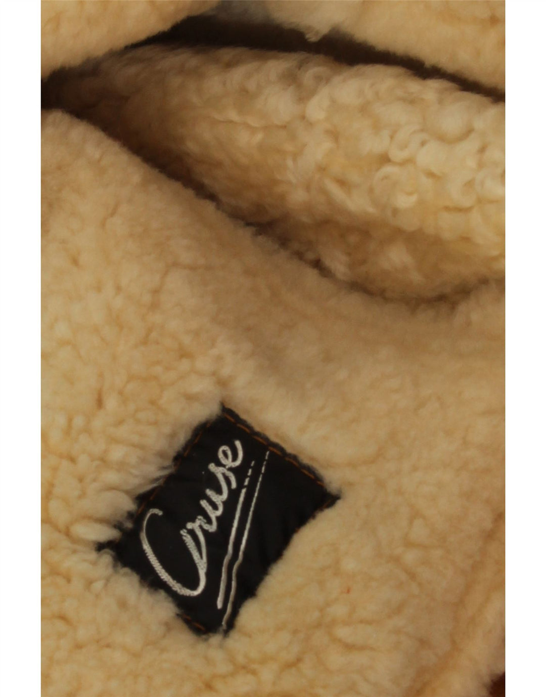 Vintage Womens Oversized Hooded Shearling Jacket EU 40 Medium Beige Leather