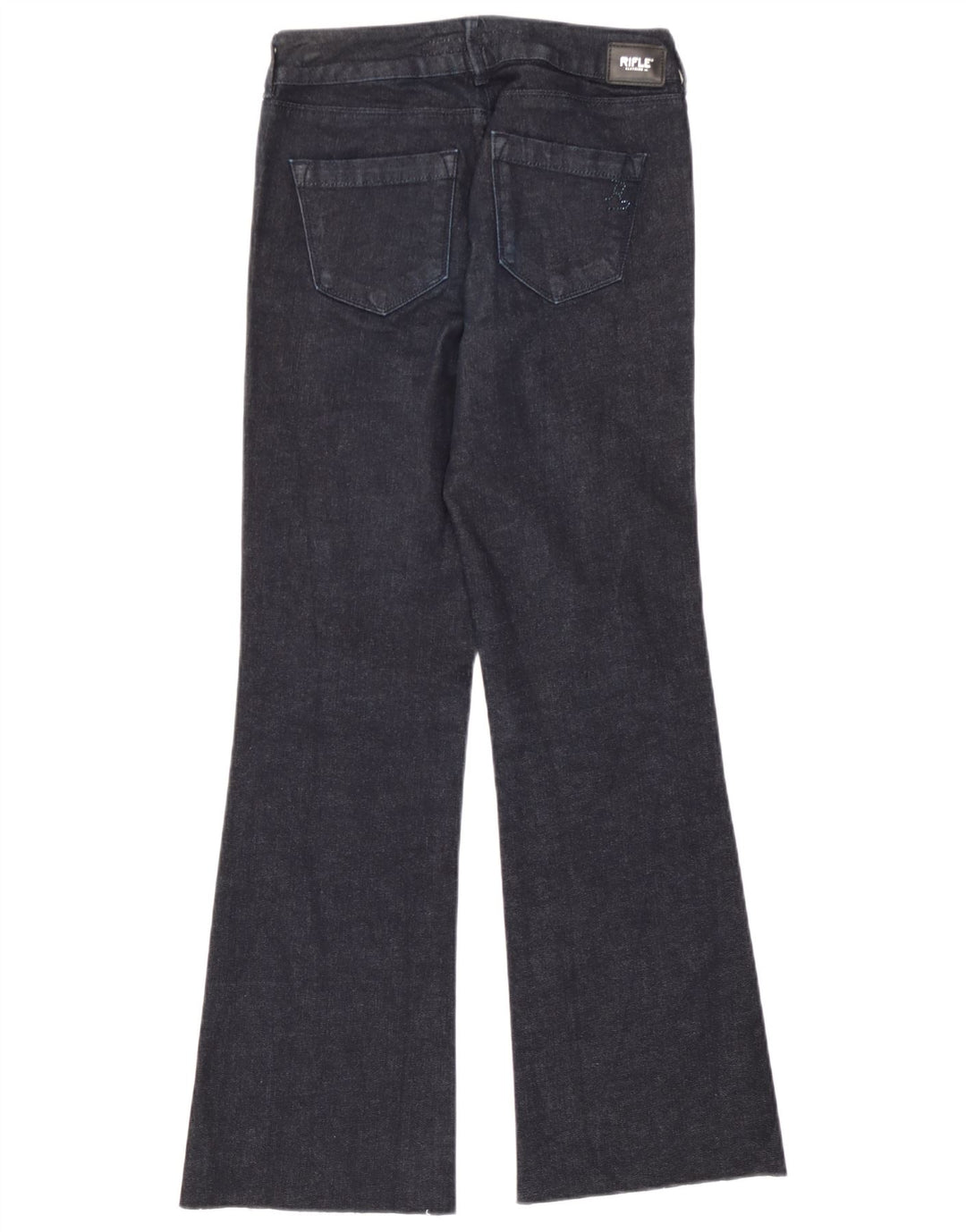 Rifle Womens Flared Jeans W27 L29 Navy Blue Cotton