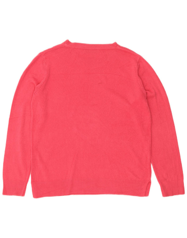 Marks & Spencer Womens Boat Neck Jumper Sweater UK 14 Large Pink