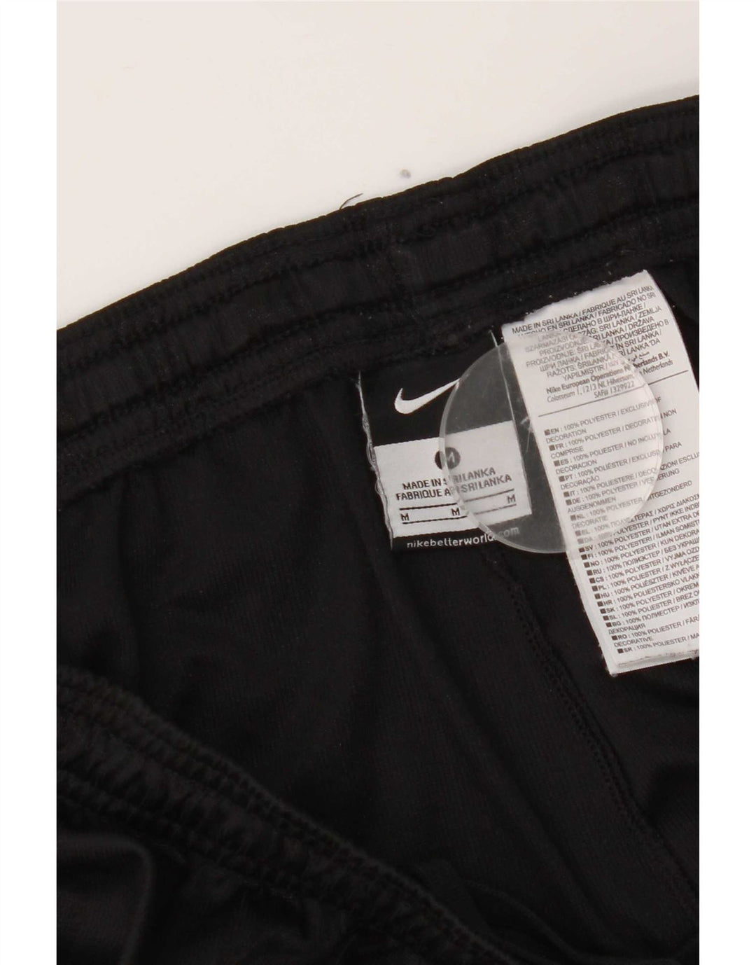 Nike Mens Sport Shorts Medium Black Pinstripe Polyester
