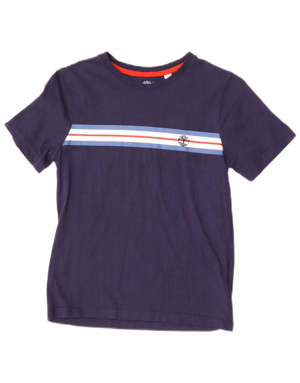 Timberland Boys T-Shirt Top 11-12 Years XS Navy Blue Colourblock Cotton