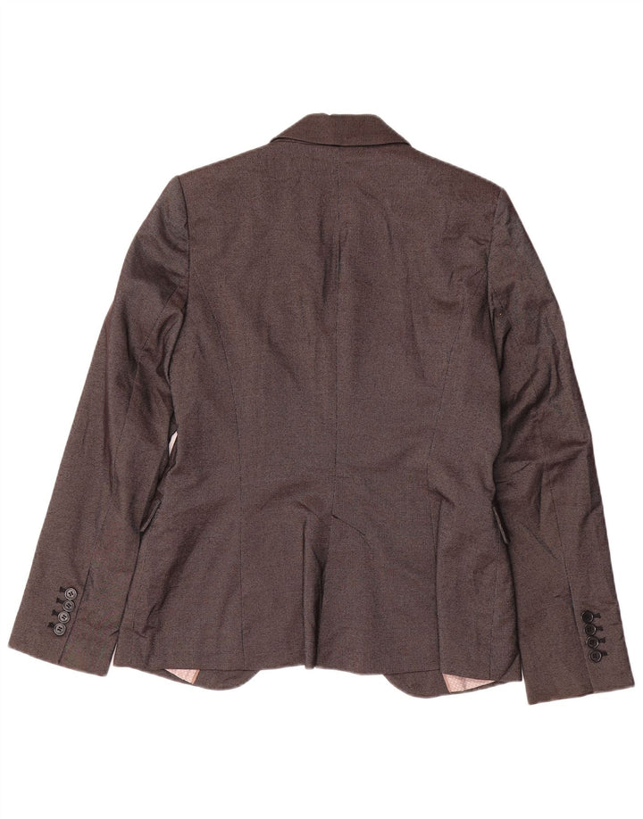 Zara Womens 1 Button Blazer Jacket UK 14 Large Grey Polyester