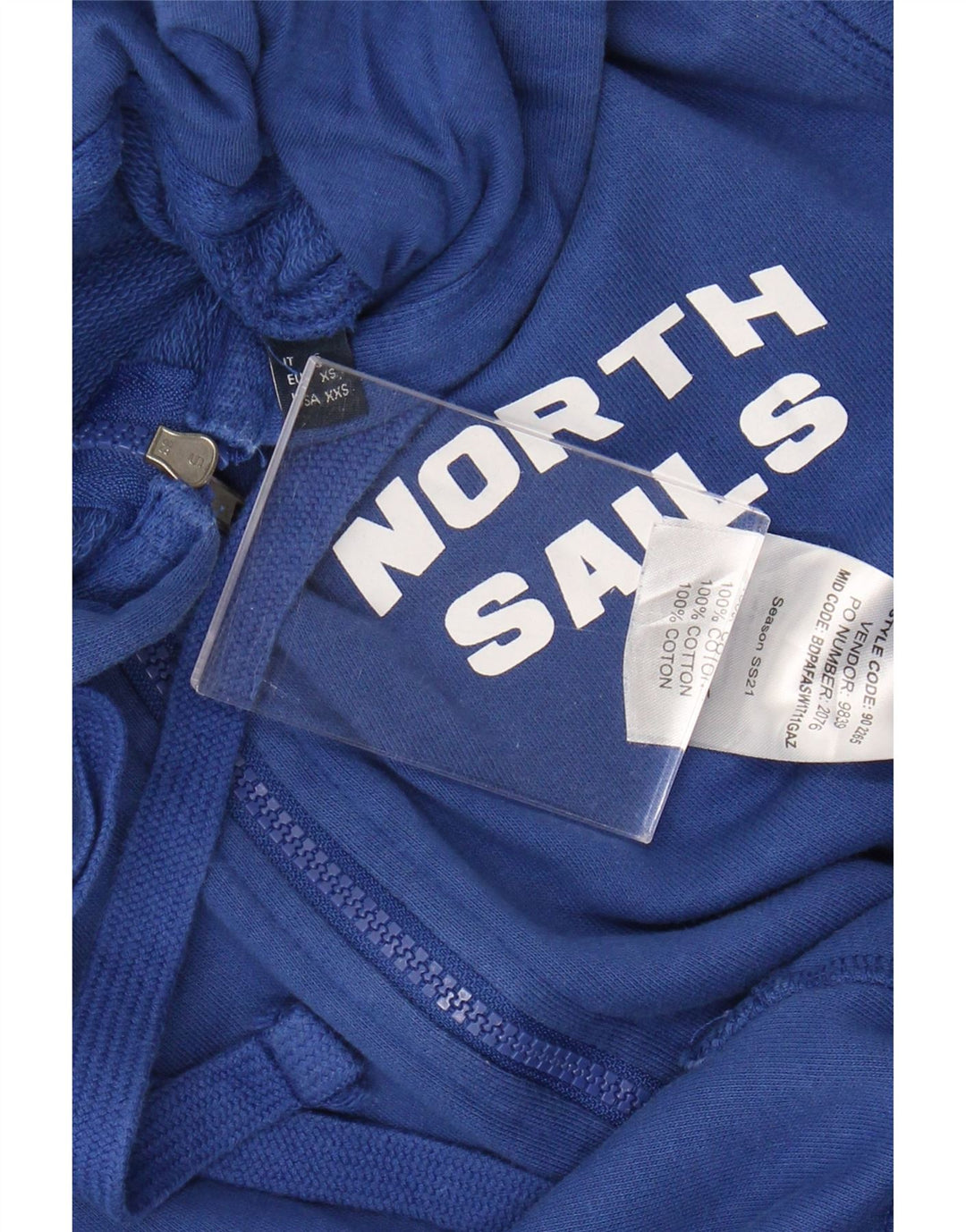 North Sails Womens Oversized Zip Hoodie Sweater UK 6 XS Blue Cotton