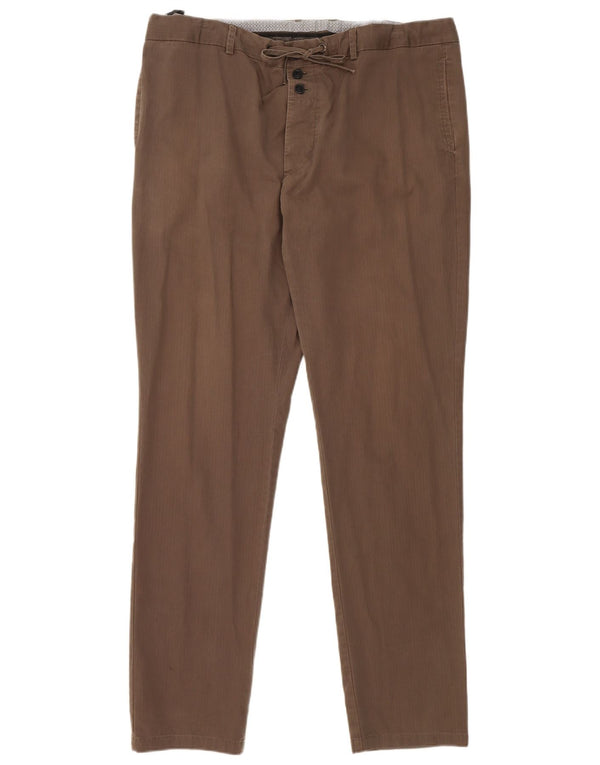Zara Mens Slim Chino Trousers EU 48 XL W38 L33 Brown Cotton