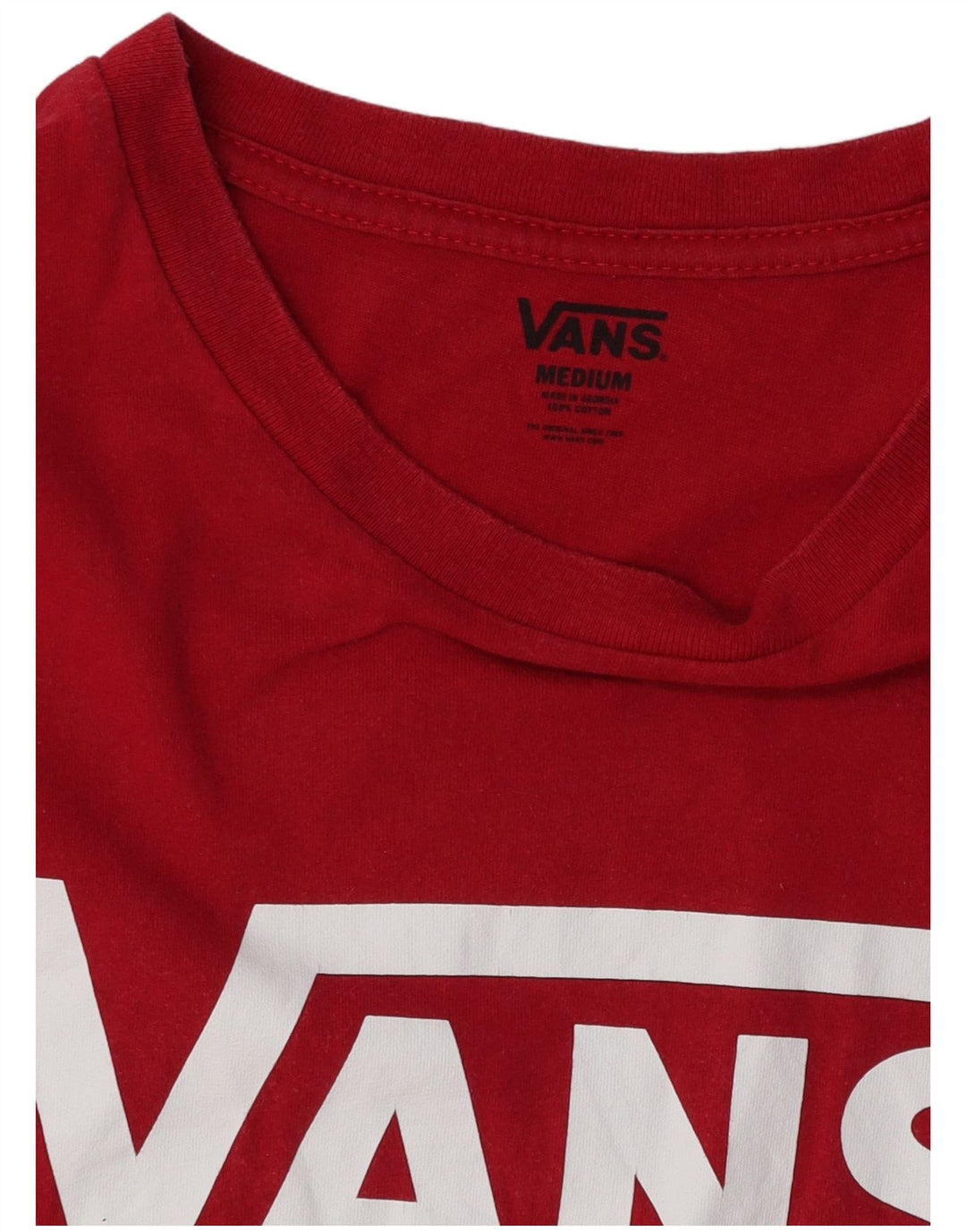 VANS Mens Graphic T-Shirt Top Medium Red Cotton