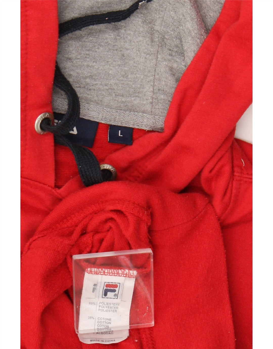 Fila Mens Graphic Hoodie Jumper Large Red Polyester