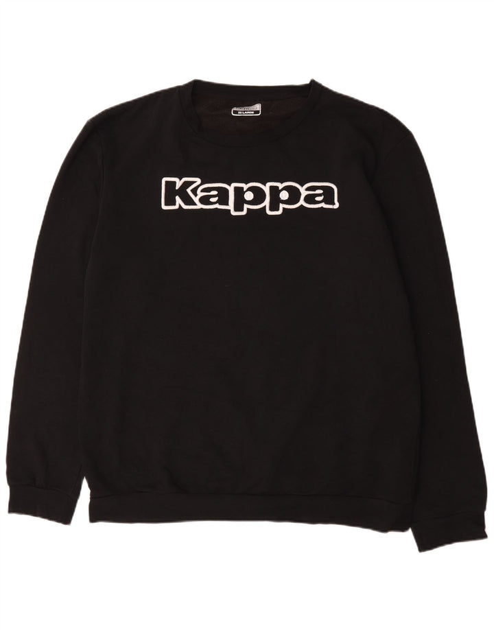 Kappa Mens Graphic Sweatshirt Jumper 2XL Black Cotton
