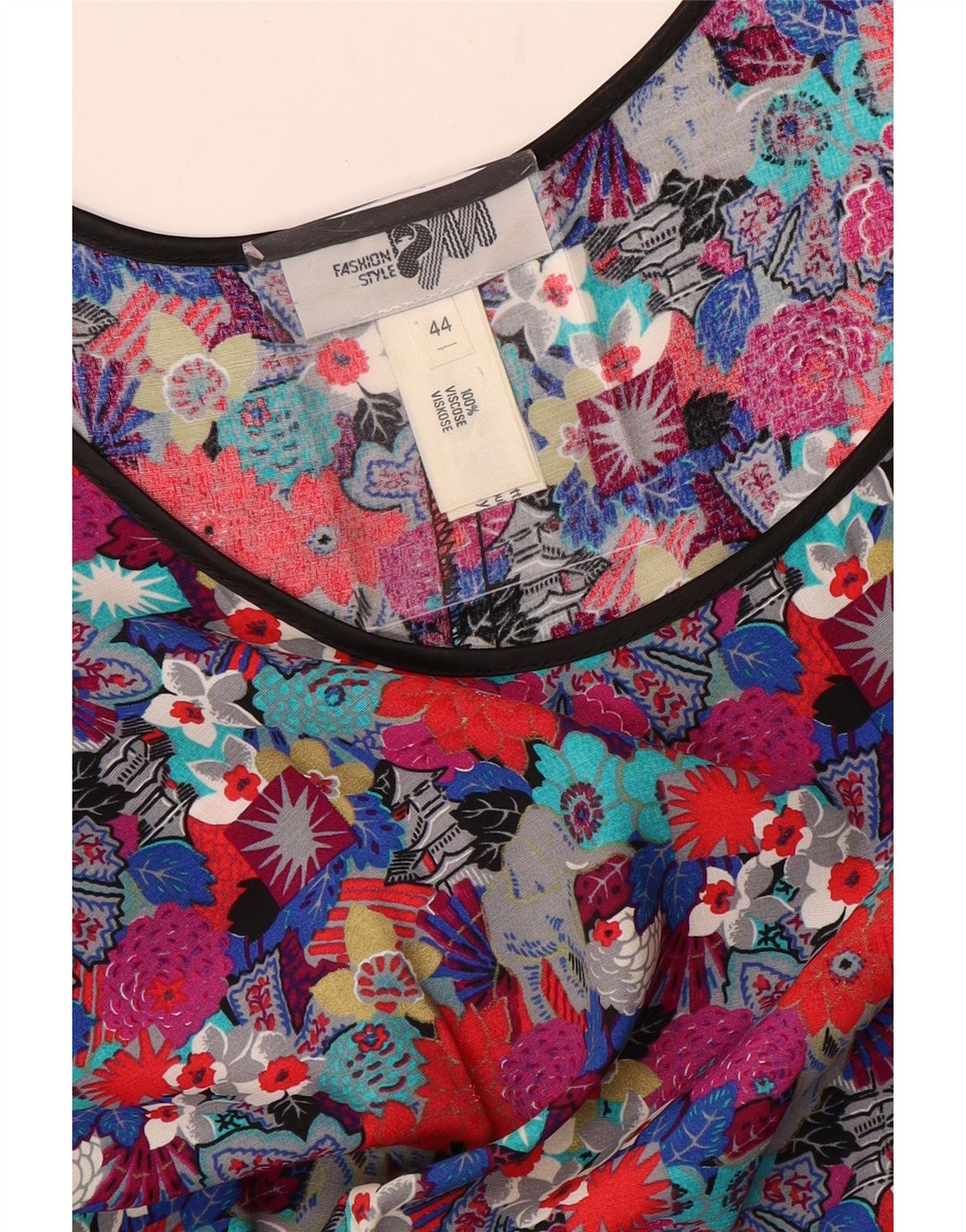 VINTAGE Womens A-Line Dress EU 44 XL Multicoloured Floral Viscose