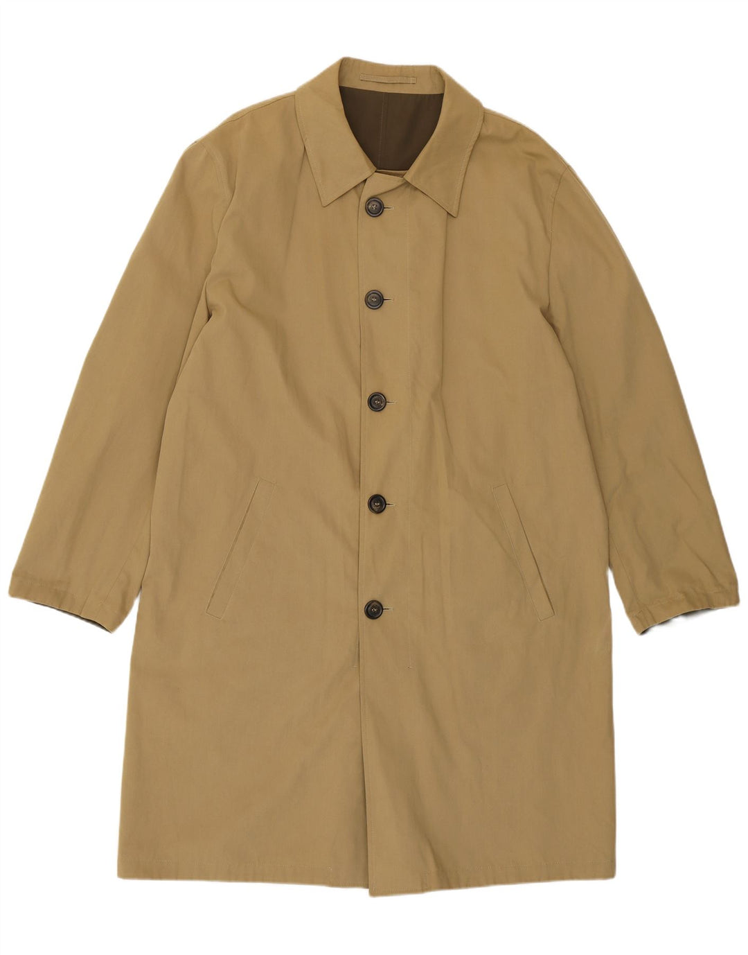 Ermenegildo Zegna Mens Soft Reversible Overcoat IT 54 2XL Khaki Polyester