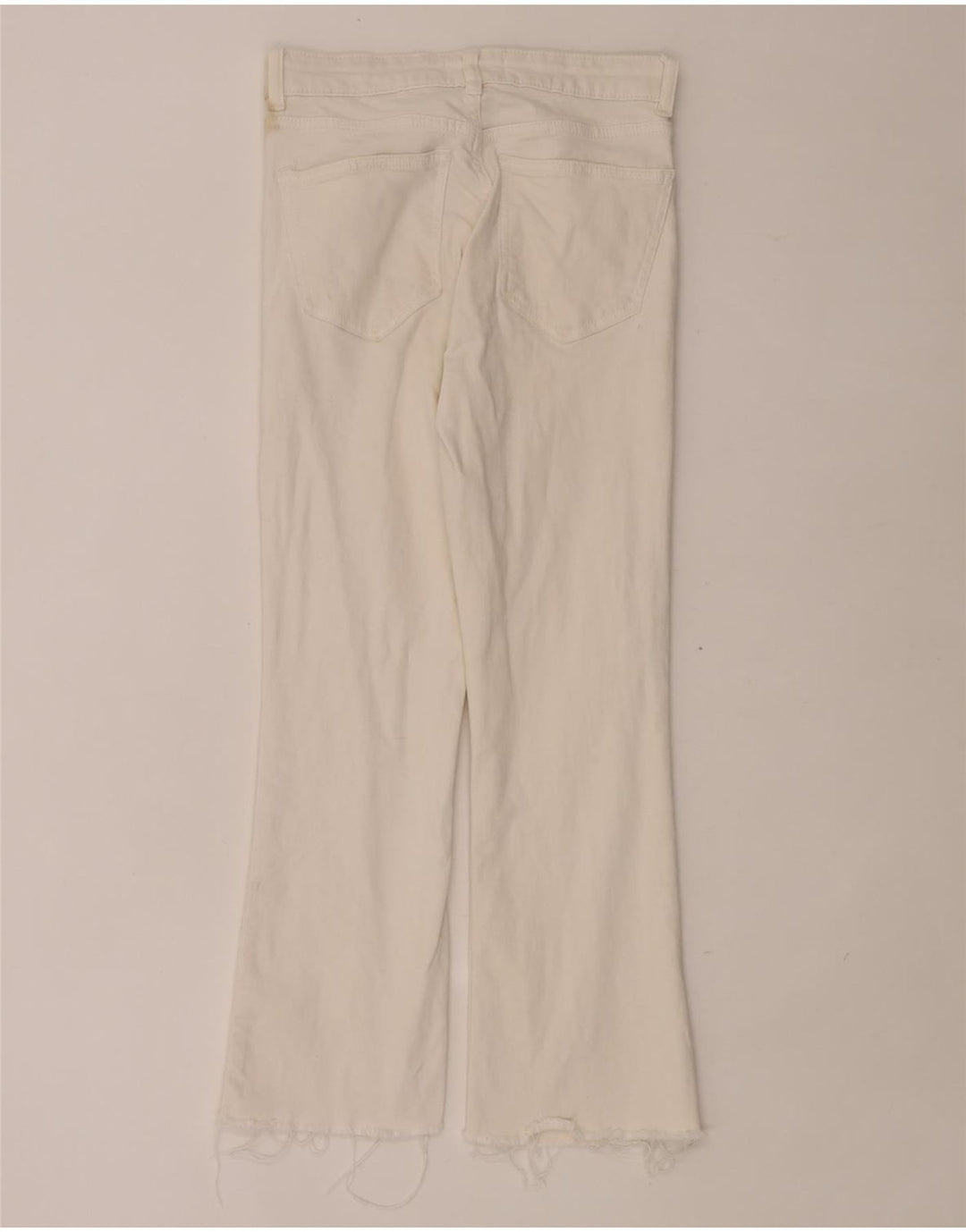 Zara Womens Crop Bootcut Jeans EU 38 Small W28 L24 White