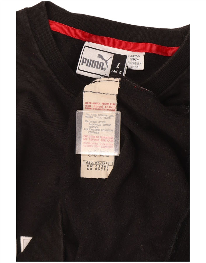 Puma Mens Graphic Sweatshirt Jumper Large Black Cotton