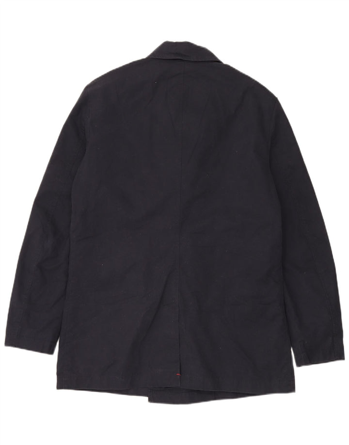 Superdry Mens Pea Coat UK 40 Large Navy Blue Cotton