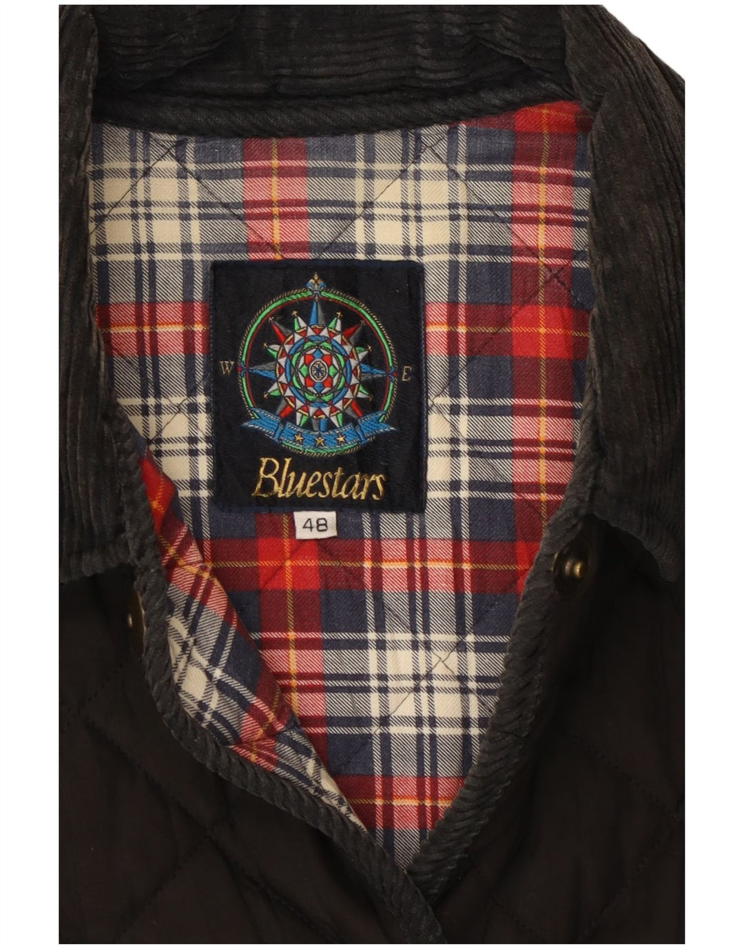 Vintage Womens Quilted Jacket IT 48 XL Black Cotton