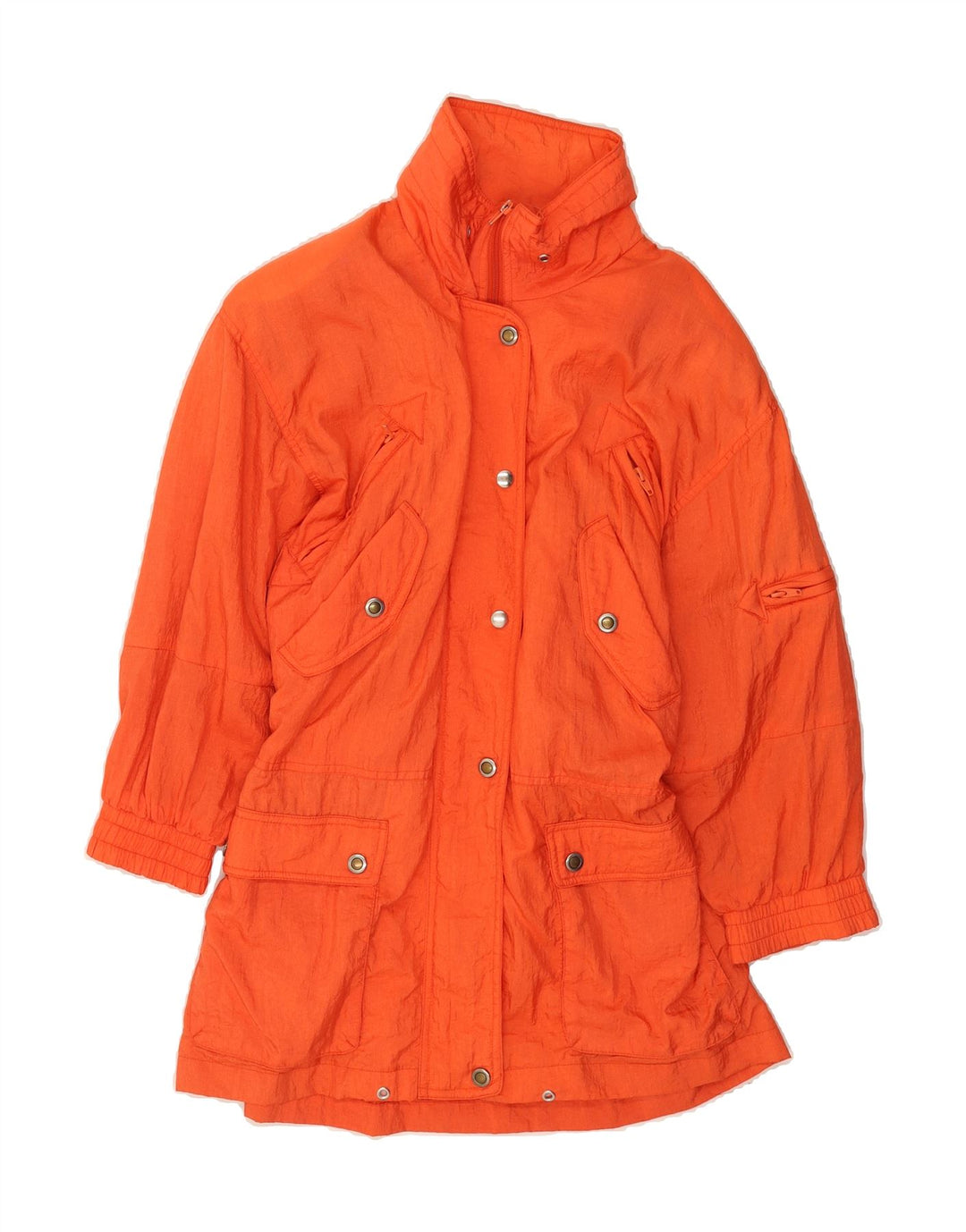 VINTAGE Womens Windbreaker Jacket UK 14 Medium Orange Polyamide Vintage Vintage and Second-Hand Vintage from Messina Hembry 