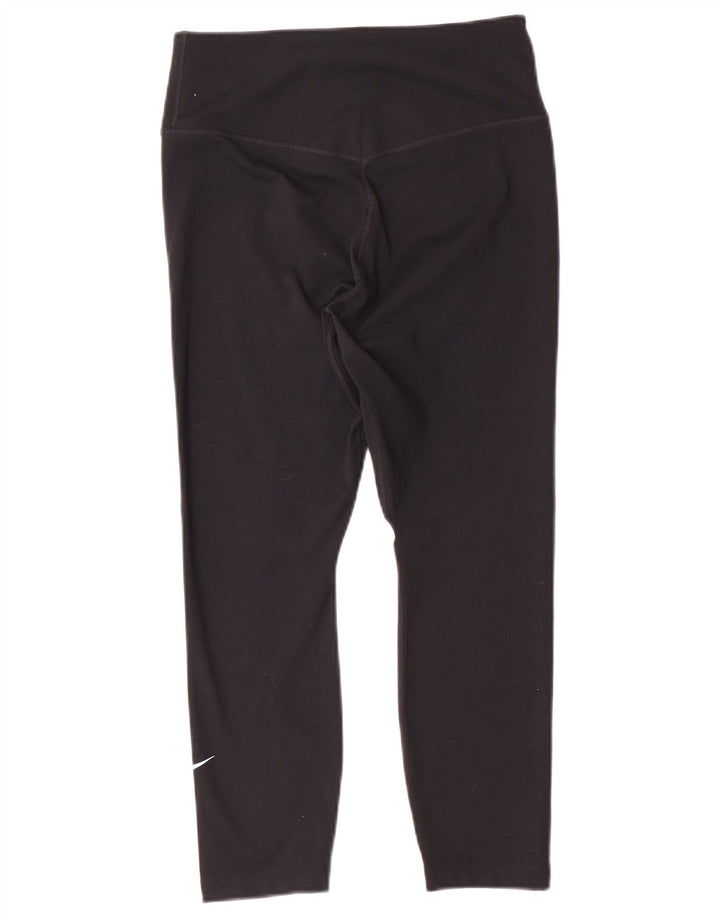 NIKE Womens Dri Fit Capri Leggings UK 8 Small  Black Polyester