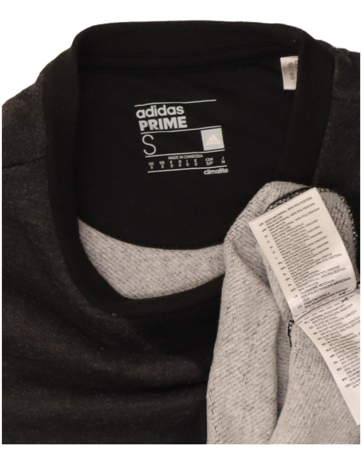 Adidas Mens Climalite Graphic Sweatshirt Jumper Small Grey Colourblock