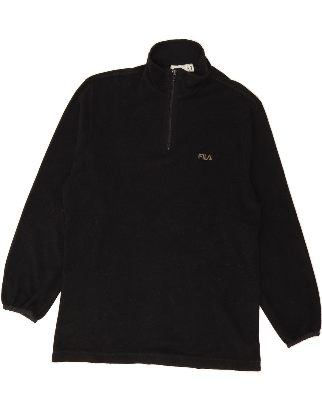FILA Mens Zip Neck Fleece Jumper XL Black Vintage Fila and Second-Hand Fila from Messina Hembry 