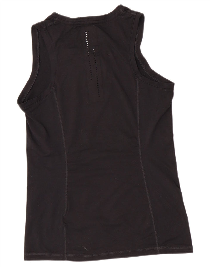 Nike Womens Dri Fit Graphic Vest Top UK 12 Medium Black Polyester