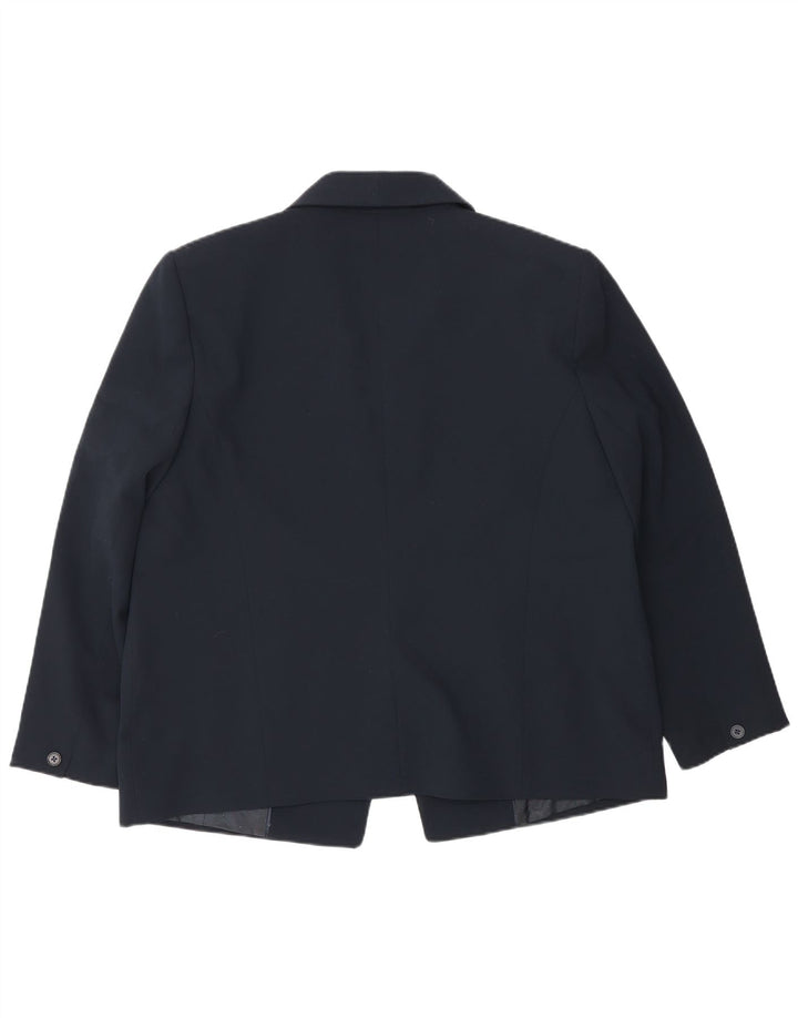 John Lewis Womens 1 Button Blazer Jacket UK 18 XL  Navy Blue Polyester