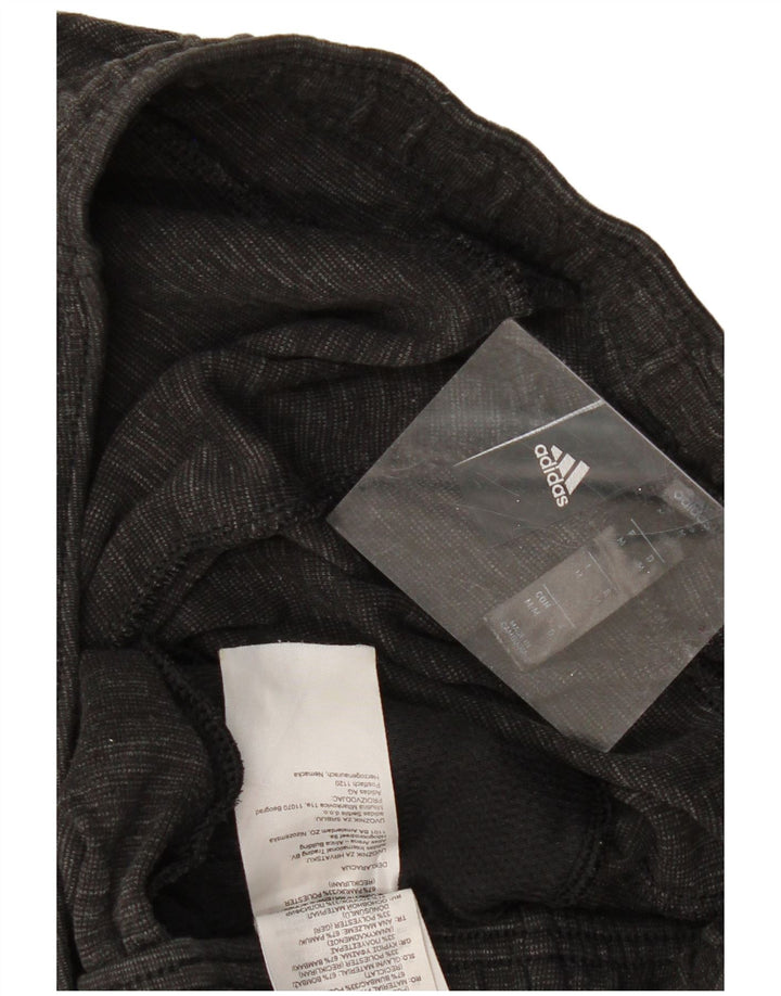 ADIDAS Mens Tracksuit Trousers Joggers Medium Grey Flecked Cotton