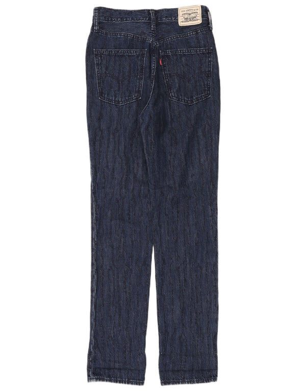 Levi's Womens High Waist Slim Fit Straight Jeans W25 L31 Navy Blue Retro