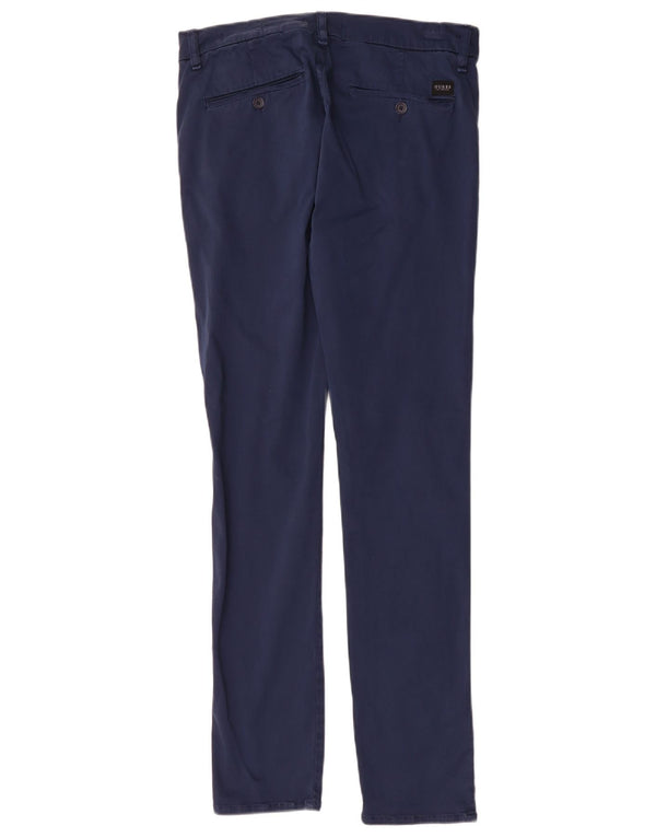 GUESS Womens Daniel Super Skinny Chino Trousers W31 L32 Navy Blue Cotton