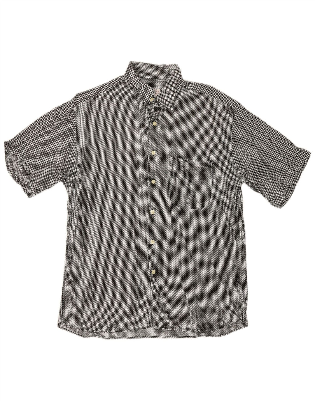 CASSERA Mens Weekend Shirt Size 40 15 3/4 Medium Black Geometric