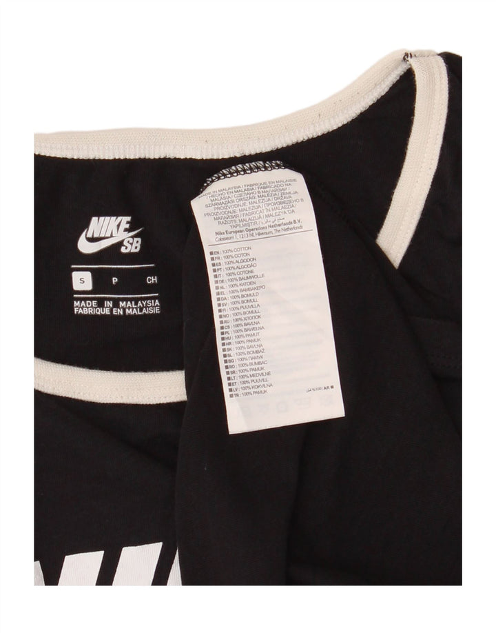 NIKE Mens Graphic Vest Top Small Black Cotton